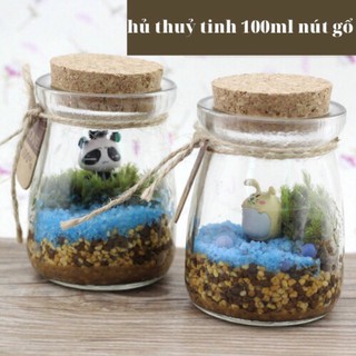 COMBO 12 HŨ THUỶ TINH Yaourt 100ML NÚT GỖ