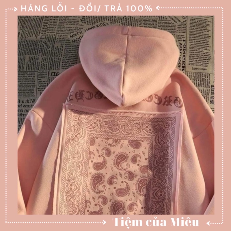 Áo hoodie hồng thêu hoạ tiết sau Tiệm Của Miêu | BigBuy360 - bigbuy360.vn