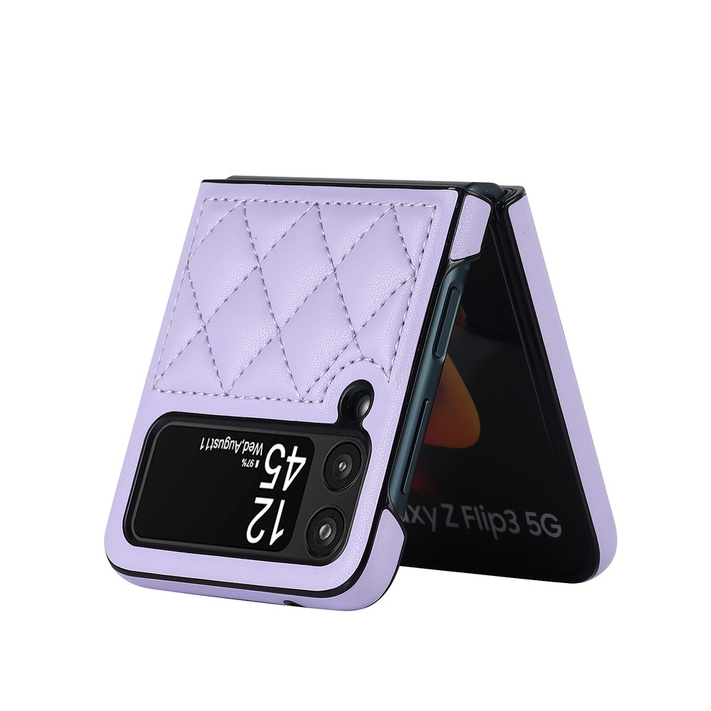 Bao Da Điện Thoại pu Chống Sốc Màu Trơn Cho samsung galaxy z flip 3 z flip 4 5g zflip5 zflip4 Ốp