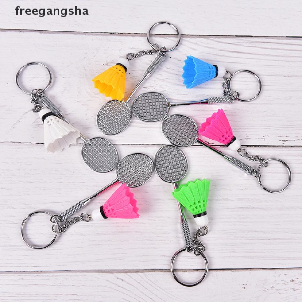 [FREG] mini Badminton racket ball sports keyring keychain holder bag pendant charm FDH