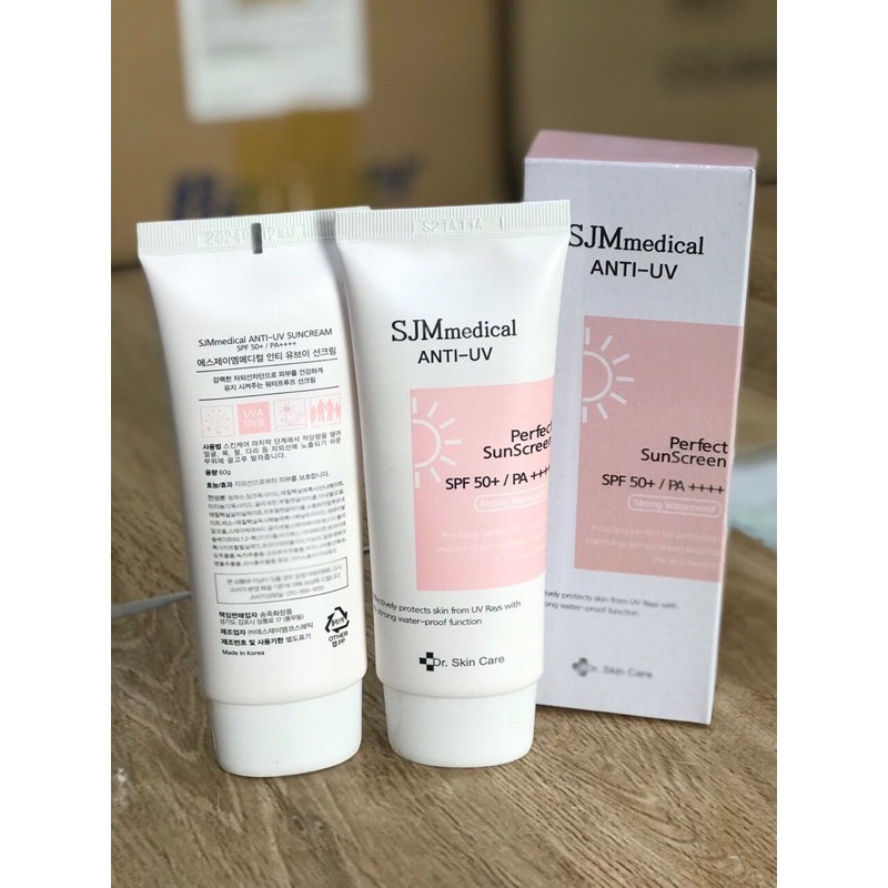 Kem chống nắng SJM Medical Anti UV SPF50+, PA++++ nâng tông da, lành tính, chống nắng cao - HONGS BEAUTY