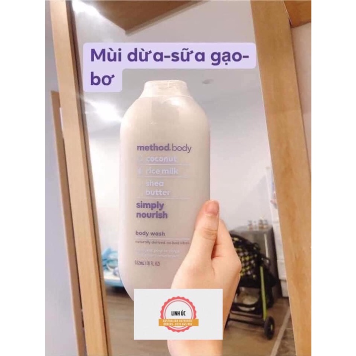 Sữa tắm Method body, hàng Úc
