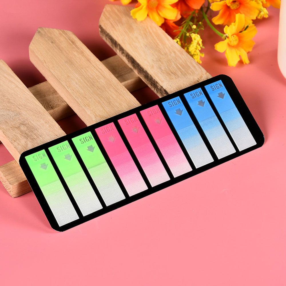 Giấy dán ghi chú đánh dấu trang sách màu sắc dạ quang tự dính tiện lợi dùng cho văn phòng trường hợp