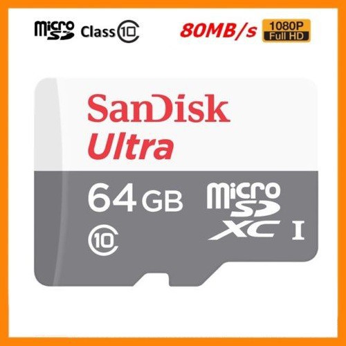 k89 Thẻ nhớ MicroSDXC SanDisk Ultra 533X 64GB 80MB/s - Model 2017 (Trắng bạc) 1
