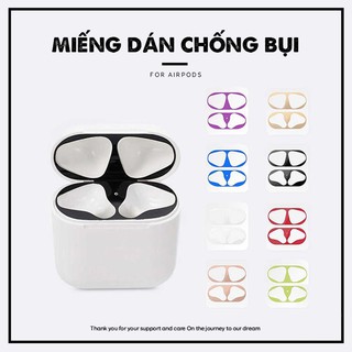 Miếng Dán Chống Bụi Bẩn - Kim Loại Bảo Vệ Hộp sạc Tai Nghe Airpods 1/2/PRO i12
