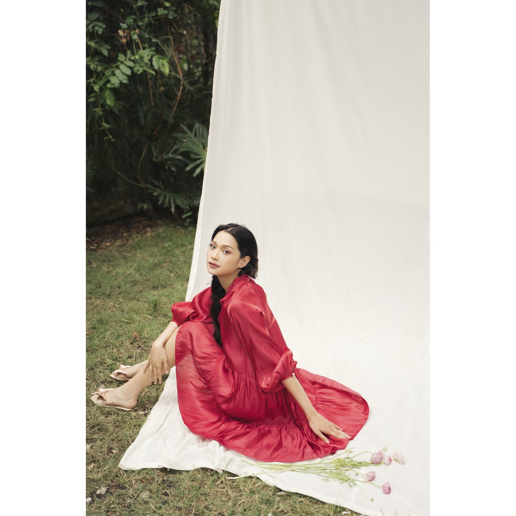 [Mã FAMALLT5 giảm 15% đơn 150k] JOVEN-Đầm 3 tầng óng ánh sen | BigBuy360 - bigbuy360.vn