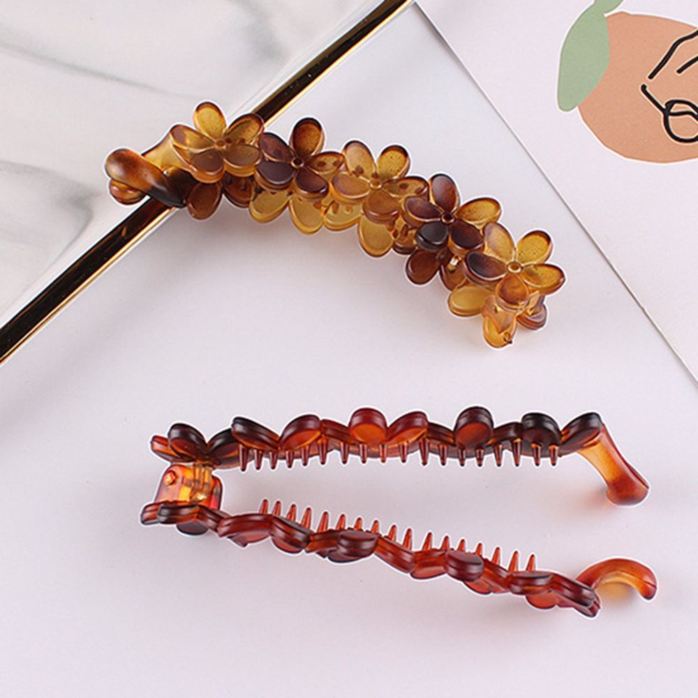 Kẹp tóc hình hoa bằng acrylic nhiều màu sắc thời trang Hàn Quốc phong cách cổ điển cho nữ