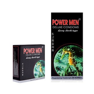 Bao Cao Su Gai Power Men Cá Ngựa Hàn Quốc Chứa Benzocain 10% Hỗ Trợ Tránh Xuất Tinh Sớm Hộp 12 Chiếc