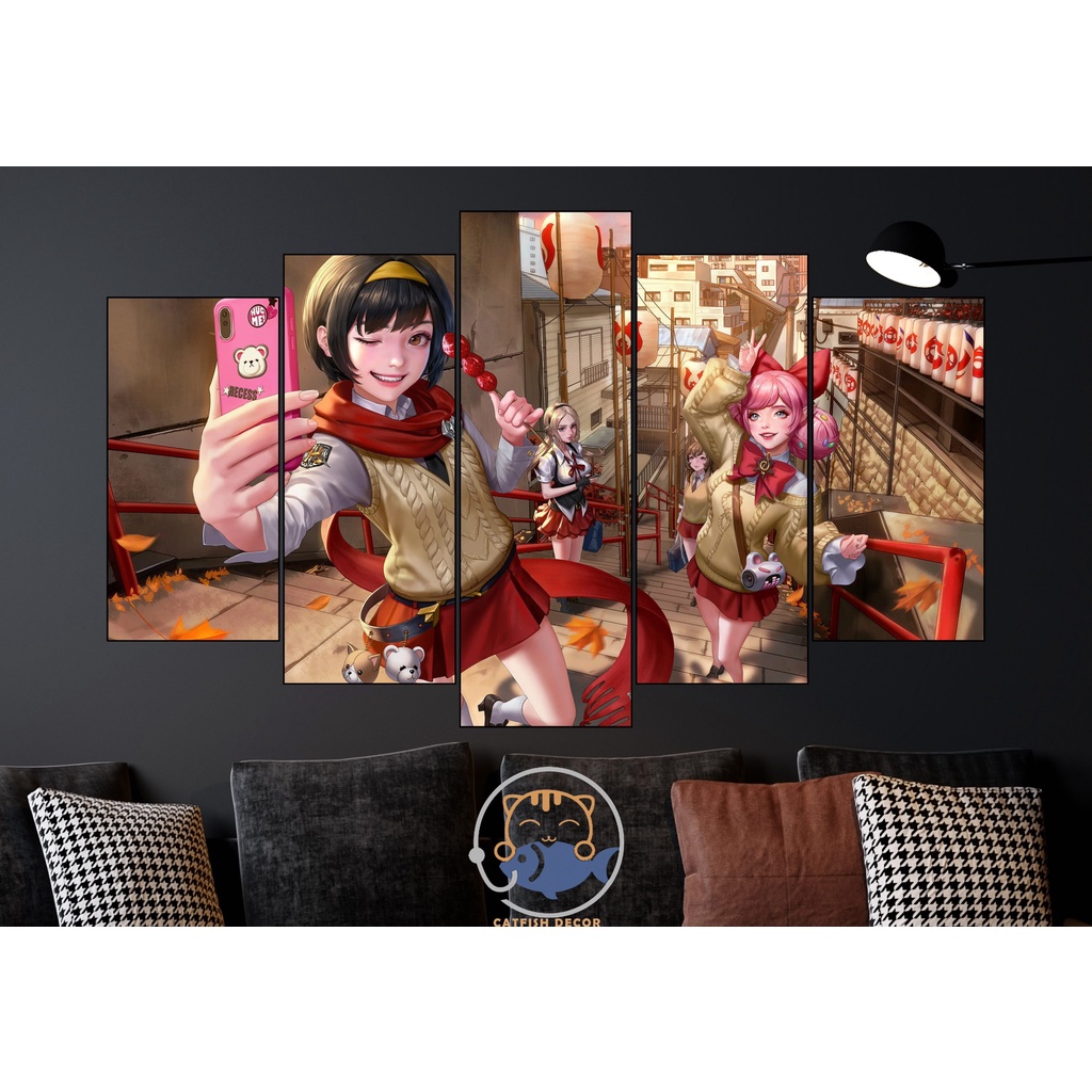 Tranh dán tường Decor trang trí phòng ngủ LIÊN QUÂN mobile - AOV - Arena Of Valor - bộ 3