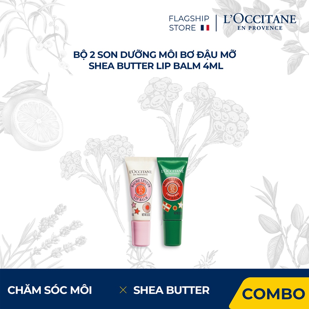 Bộ 2 Son Dưỡng Môi Bơ Đậu Mỡ 4ml Hương Ngẫu Nhiên L'Occitane