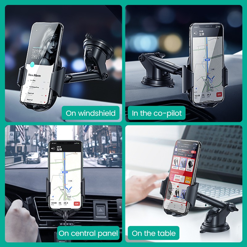 Giá đỡ điện thoại UGREEN gắn xe hơi thích hợp cho iPhone Samsung Huawei Oppo Vivo Xiaomi