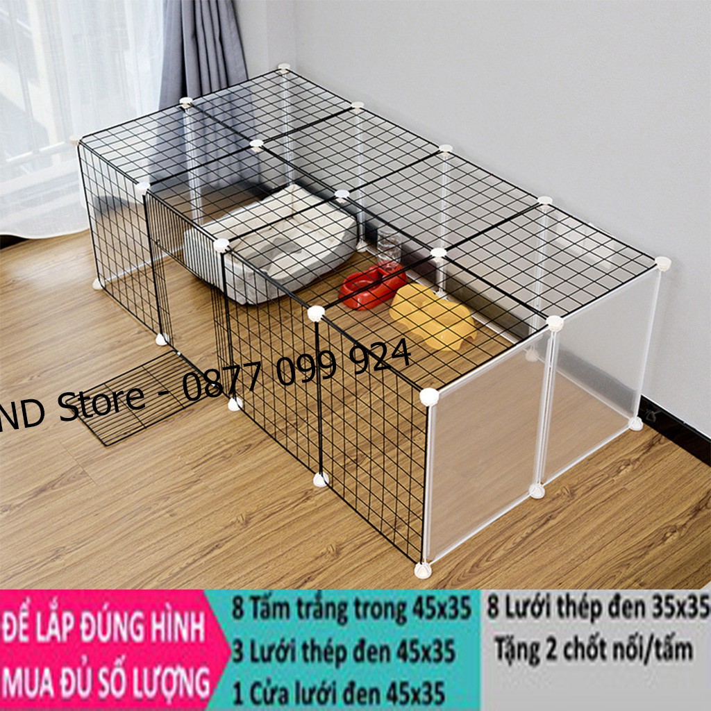 Quây Chuồng Mèo Chuồng Chó Lắp Ghép Từ Tấm Lưới Sắt Nhiều Màu Kích Thước 35x35cm, 45x35cm [Bán Lẻ Theo Tấm] [Tặng Chốt]