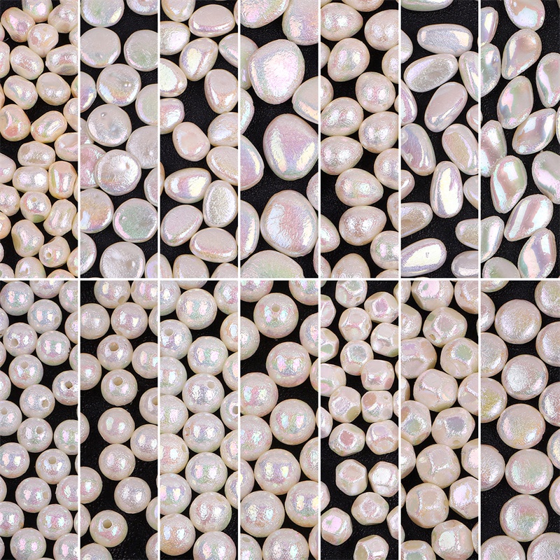 Hạt ngọc trai ABS màu cầu vồng thời trang dùng làm trang sức thủ công