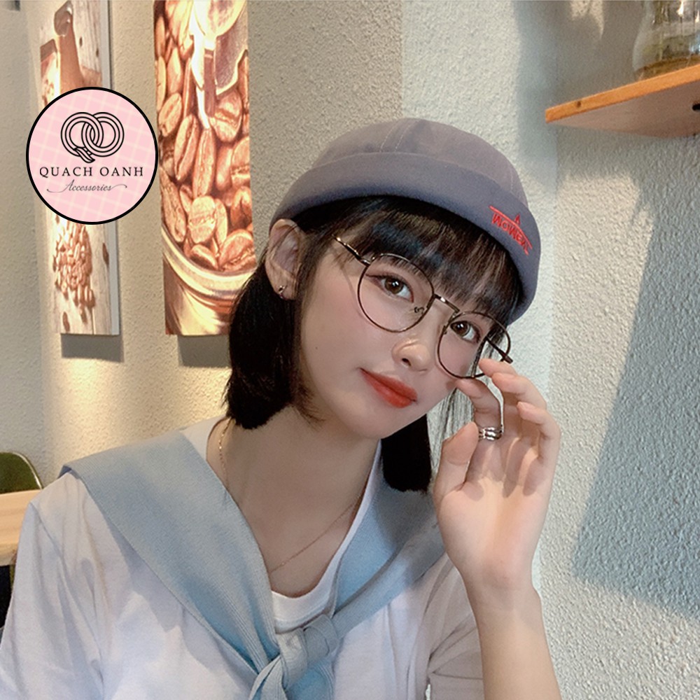 Mũ quả dưa địa chủ beanie không vành chữ A Moment - MU62