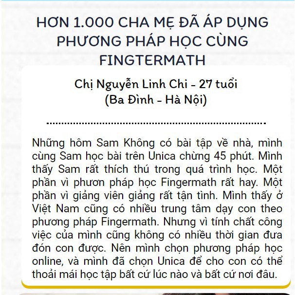 Toàn quốc- [E-voucher] FULL khóa học NUÔI DẠY CON - Bé vui học toán theo phương pháp FINGERMATH NHẬT [UNICA.VN]