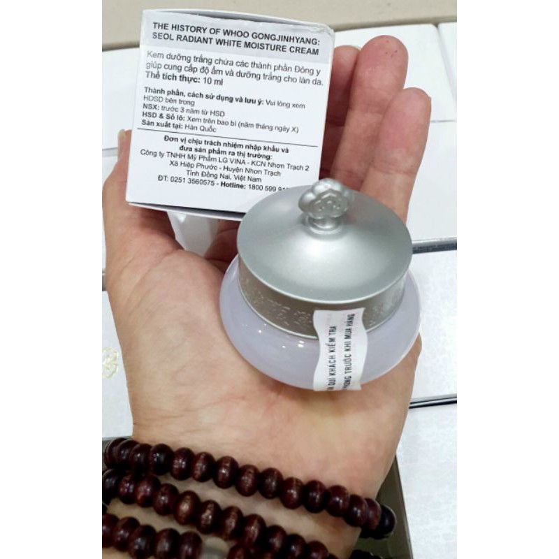 Kem dưỡng trắng da whoo 10 ml _hàng cty