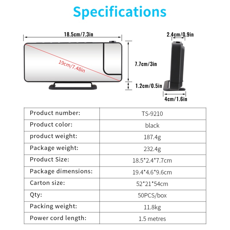 Đồng Hồ Báo Thức Có Đèn LED Hiển Thị Nhiệt Độ Và Đài FM