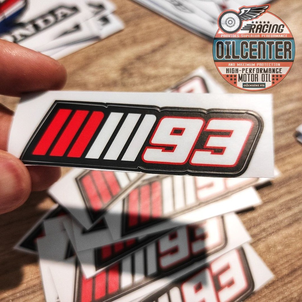 Tem số 93 Marquez Dán Xe Siêu Đẹp Chống Nước kích thước 7x2cm