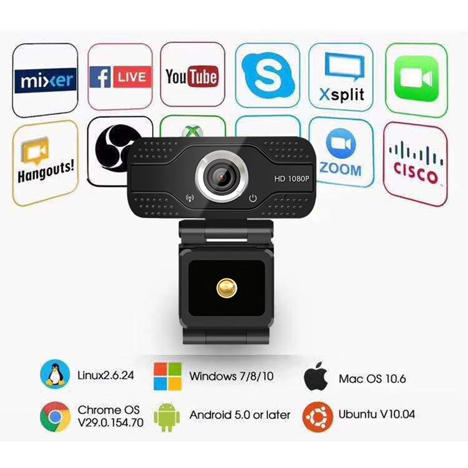 Webcam 1080p 130 Độ Hd Usb Wecam Với Micro 2mp 1920x1080p 30fps Dành Cho Máy Tính / Laptop | BigBuy360 - bigbuy360.vn