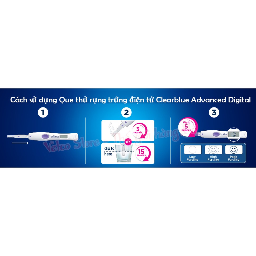 Que Thử Rụng Trứng Điện Tử Clearblue Advanced Digital 4-OR-MORE (Set 10 que) của Úc