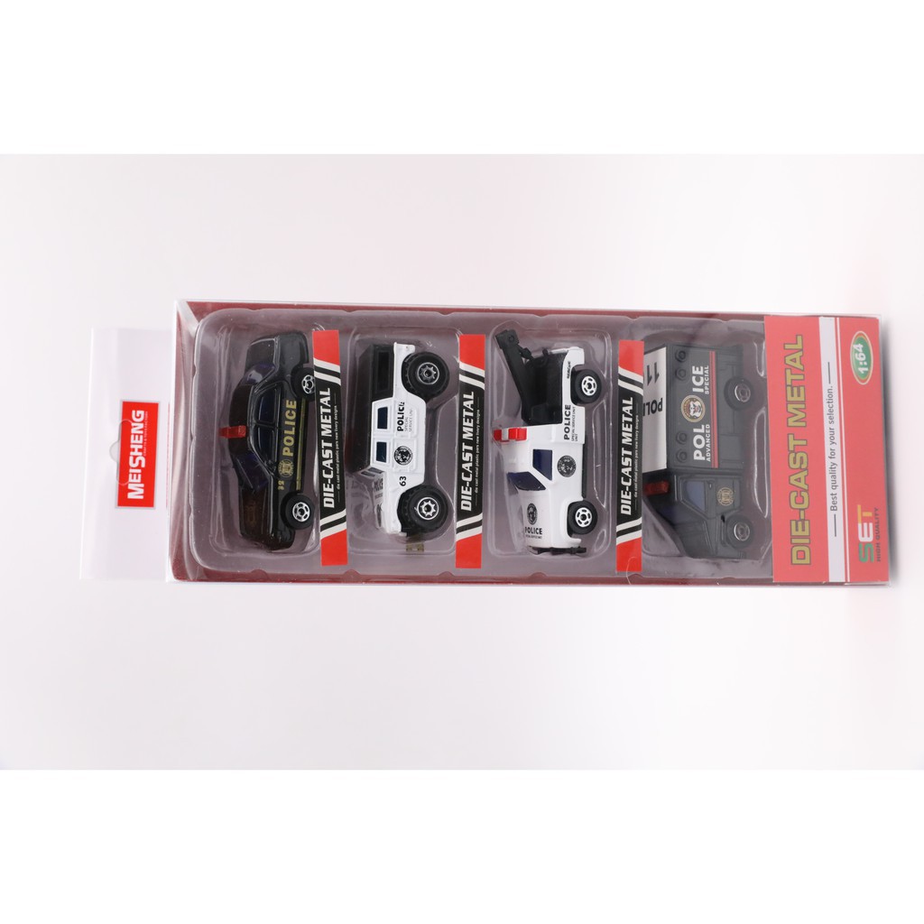 Bộ 4 xe sắt cảnh sát