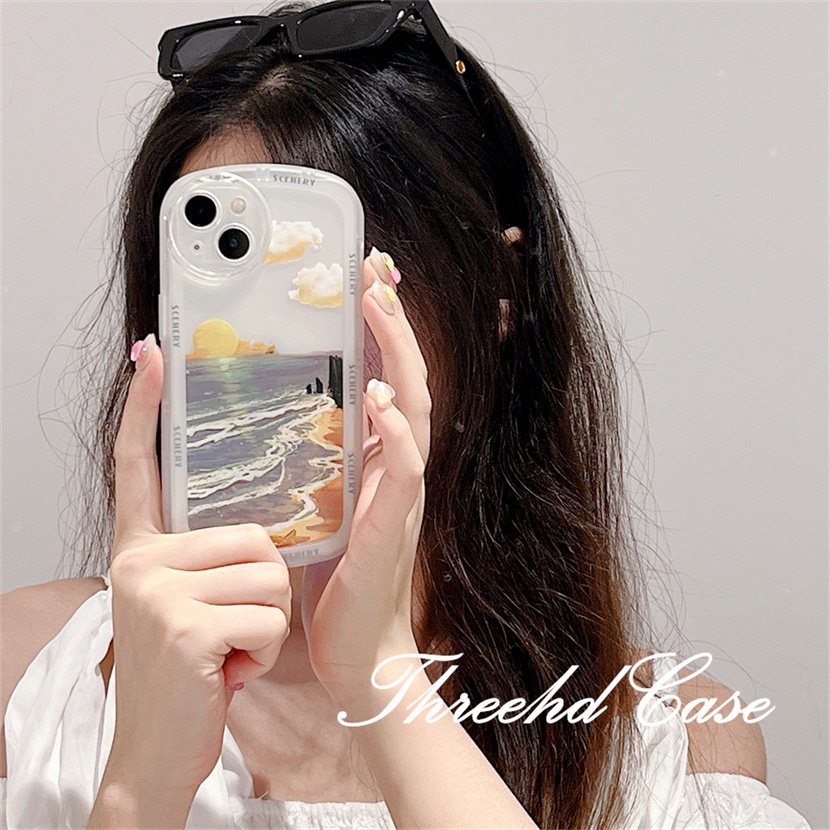 Ốp Điện Thoại Dẻo Họa Tiết Hoàng Hôn Đơn Giản Thời Trang Cho iPhone 13 12 11 Pro Max SE2020 X XR Xs Max 7 8 6 6s Plus