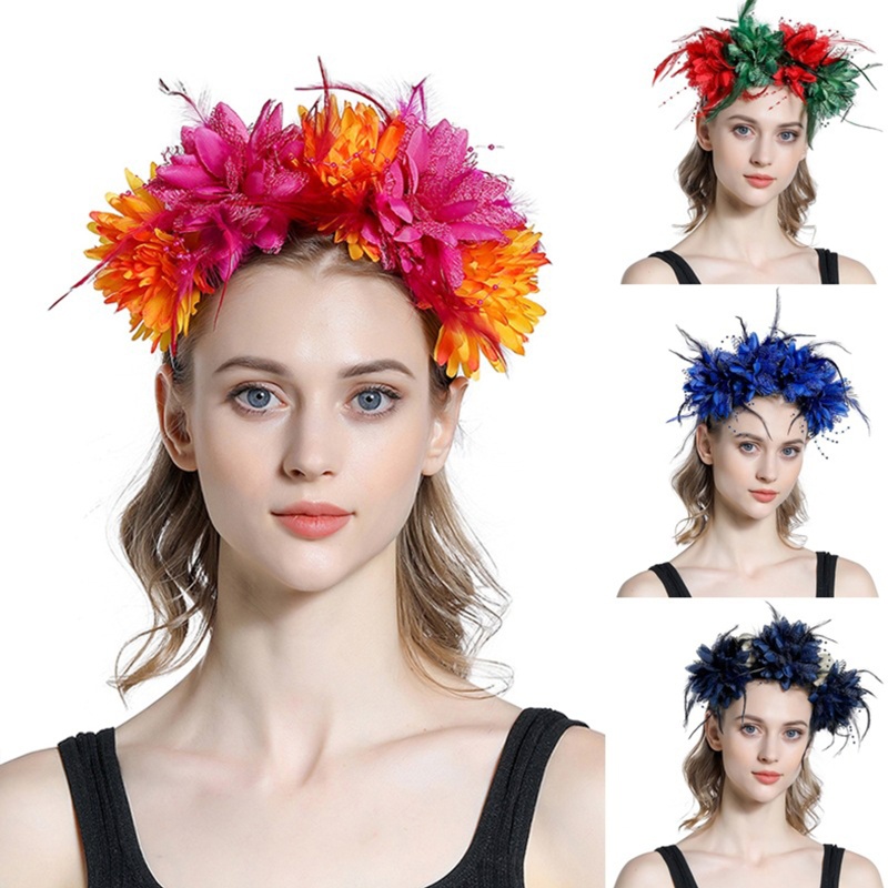 Băng Đô Cài Tóc Đính Hoa Phong Cách Lolita