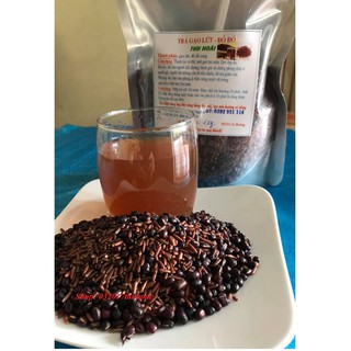 [1 kg] Trà gạo lứt đỗ đỏ (gạo lứt đỗ đỏ rửa sạch) rang bếp củi. (Gạo lứt, đỗ đỏ thuần chủng hữu cơ tự nhiên)