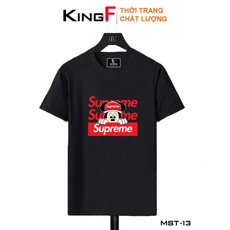 Áo thun nữ TAY NGẮN KingF Áo phông nam nữ Supreme - Vải COTTON 100% thoáng mát - In decal sắc nét