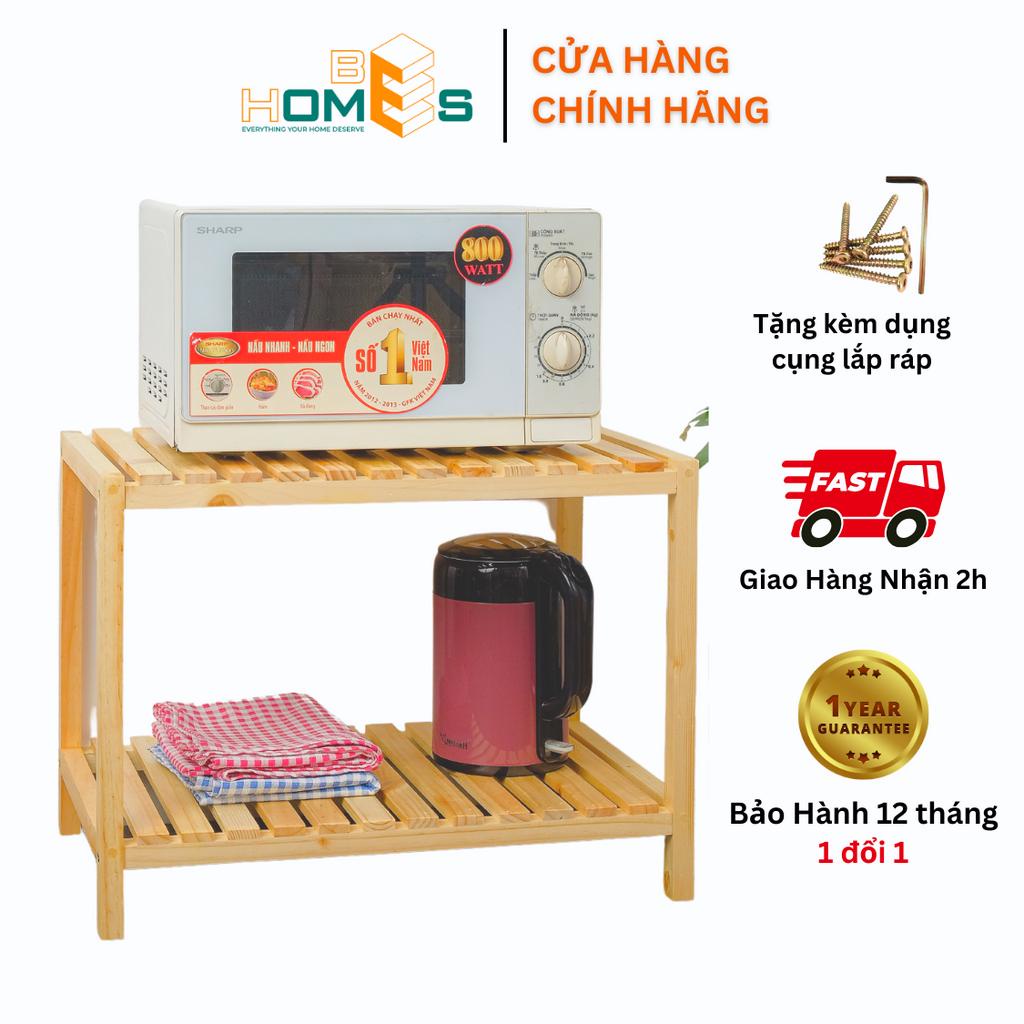 Kệ lò vi sóng gỗ Behomes 2 tầng