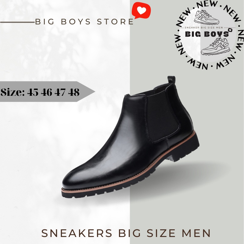 Giày Tây Nam Cổ Cao Chelsea Boot V1 Big SIze - Giày Tây Công Sở Thời Trang Nam Big SIze 45 46 47 48