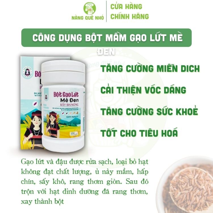 Bột Gạo Lứt Mè Đen Thực Dưỡng Giảm Cân Lợi Sữa Ăn Liền Cô gái Bh nong 500gr