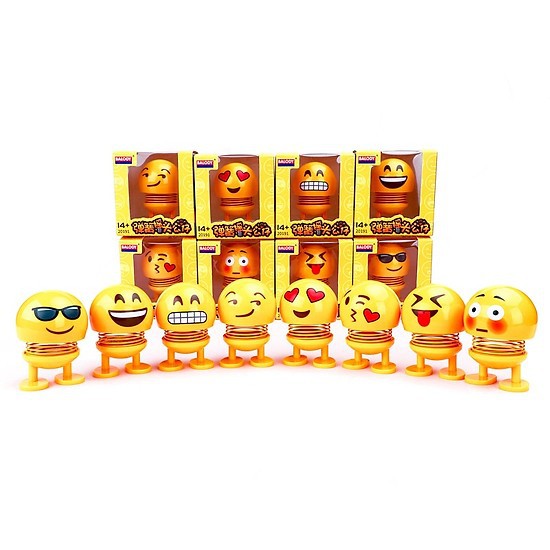 Thú nhún lò xo Emoji siêu hài hước gắn xe gắn mũ