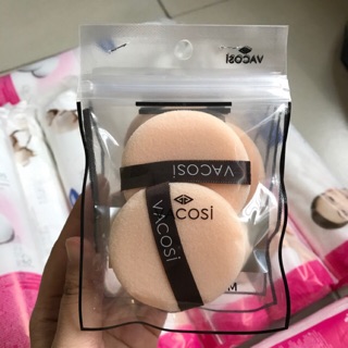 Set 2 miếng bông phấn khô tròn nhỏ Vacosi