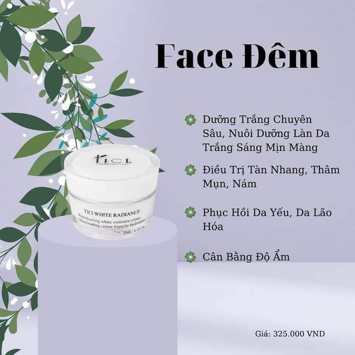 Kem Dưỡng Trắng Da Ban Đêm Tici White Radiance, Giảm Nếp Nhăn,Mờ Thâm Nám,Se Khít Lỗ Chân Lông,Dưỡng Ẩm