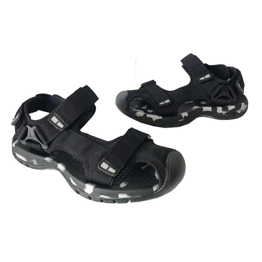 Giày Sandal Nam Bít Mũi Quai Dán Xé - RV25 Đen Camo 📷