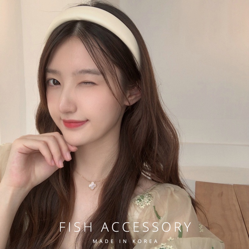 Cài Tóc Bằng Da Pu Màu Trắng Xinh Xắn Cho Nữ