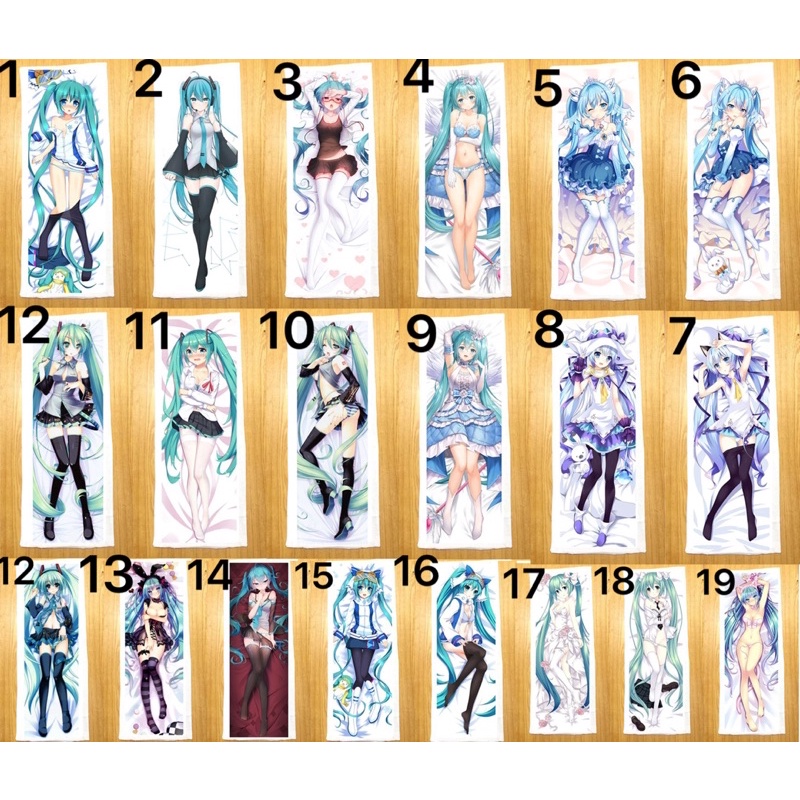 Gối ôm dài Hatsune Miku in ảnh 2 mặt 40cm x 1m nhiều mẫu chọn