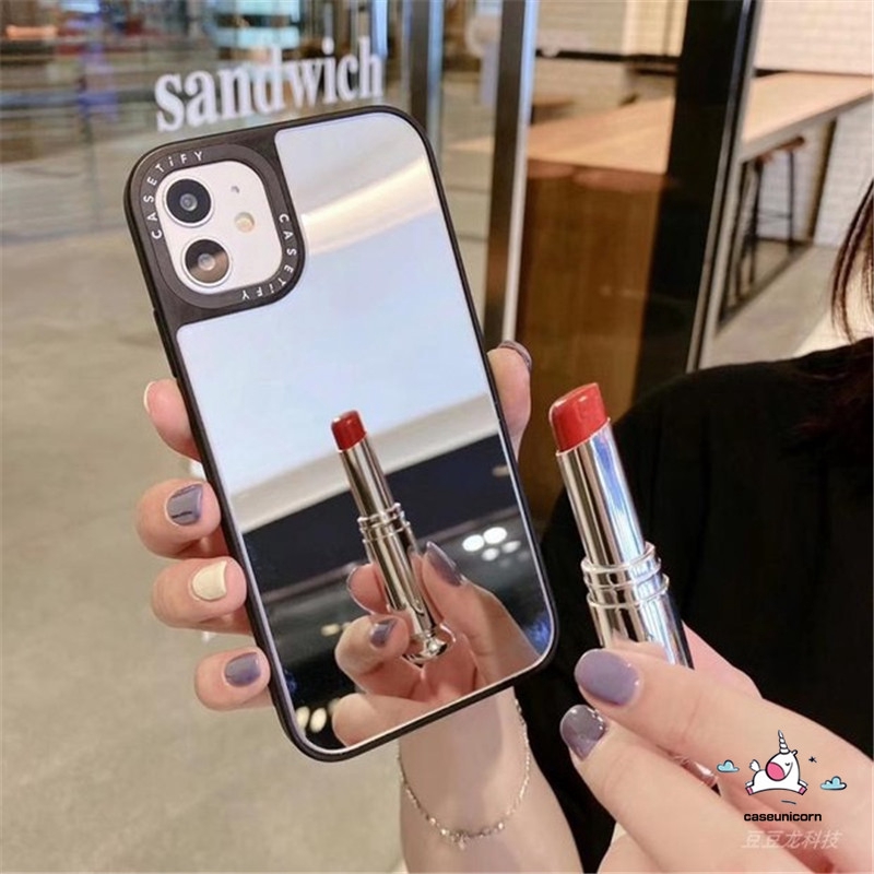 iPhone 12 Pro Max Ins CASETiFY Mirror Case iPhone 8plus 7plus 8 7 11 Pro Max 12 mini iPhone 6 6s Plus XR X XS MAX 11Pro Max Makeup mirror Fashion Phone Cover