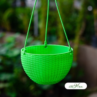 Chậu treo mây Lớn (19x13 cm) trồng hoa treo mẫu mã đẹp, màu sắc tươi sáng