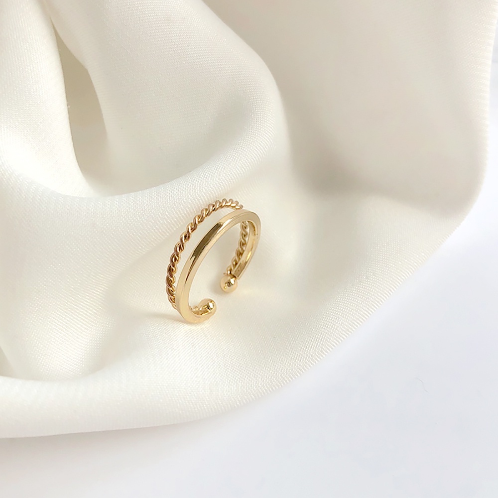 Nhẫn mặt hình hoa hải đường phối ngọc trai giả thời trang