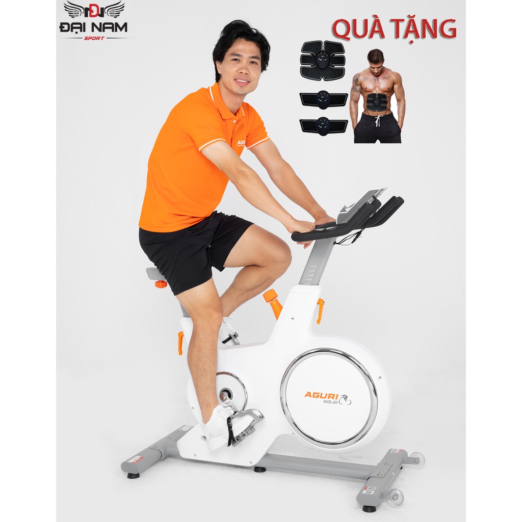 Xe Đạp Tập Thể Dục Tập Gym  AGS-211 Nhập Khẩu Cao Cấp Đại Nam Sport + Tặng Kèm Máy Rung Massage