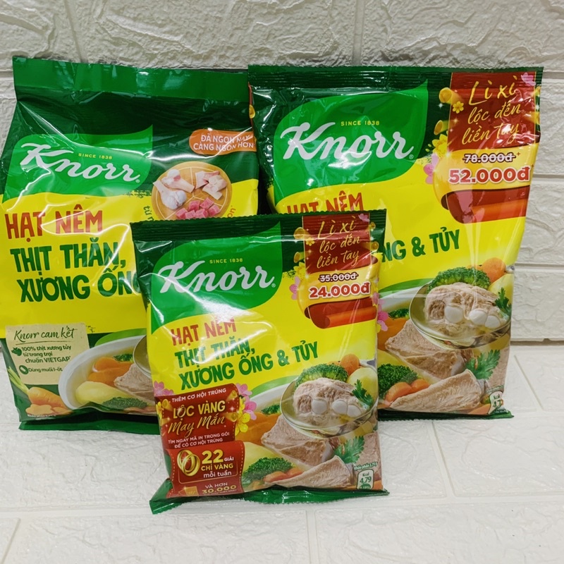 Hạt Nêm Knorr Gói 400G/900G/1,8KG MỚI cho món ăn gia đình Việt luôn tròn vị