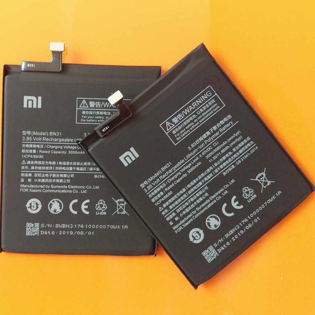 Pin Xiaomi Mi 5x, Mi A1 | BN31 | 3000/3080mAh / Pin xịn Xiaomi Mi 5X/Redmi note 5A/Redmi note 5A Prime/BN31/Mi A1 bảo hà