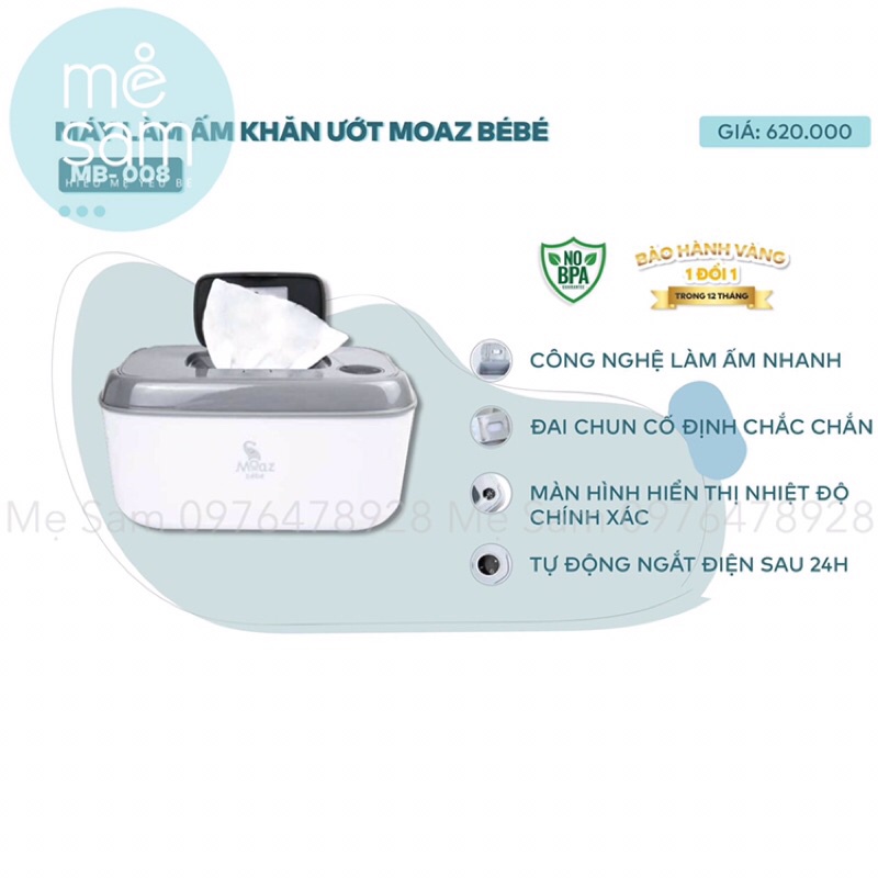 Máy làm ấm khăn ướt Moaz bebe MB-008