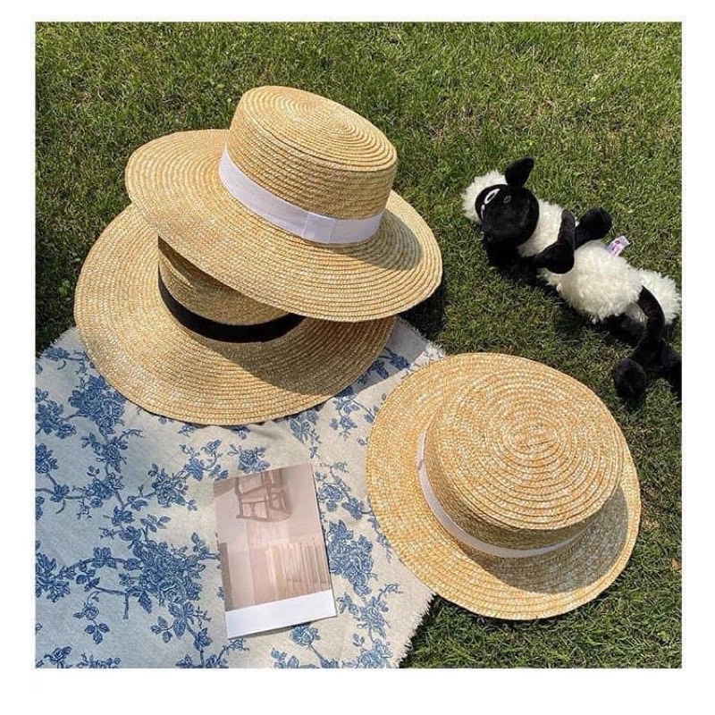 Mũ gaucho vành ngang cao cấp đi biển phong cách Vintage