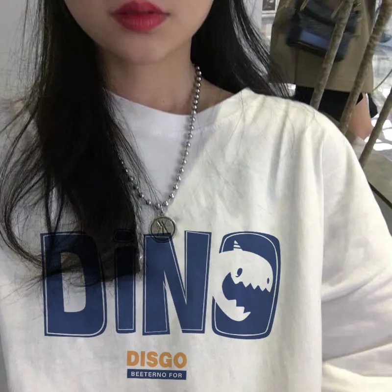 Áo thun Xiaozhainv tay ngắn cổ tròn in họa tiết phong cách vintage thời trang cho nữ