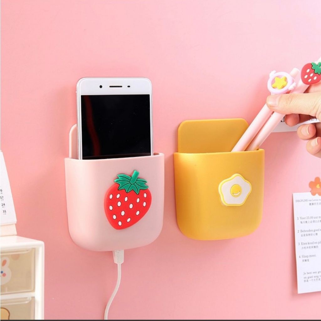 [ Xả Kho Bán Lỗ ] Hộp Đựng Điện Thoại-Remote Dán Tường Có Lỗ Cắm Xạc Tiện Lợi | BigBuy360 - bigbuy360.vn