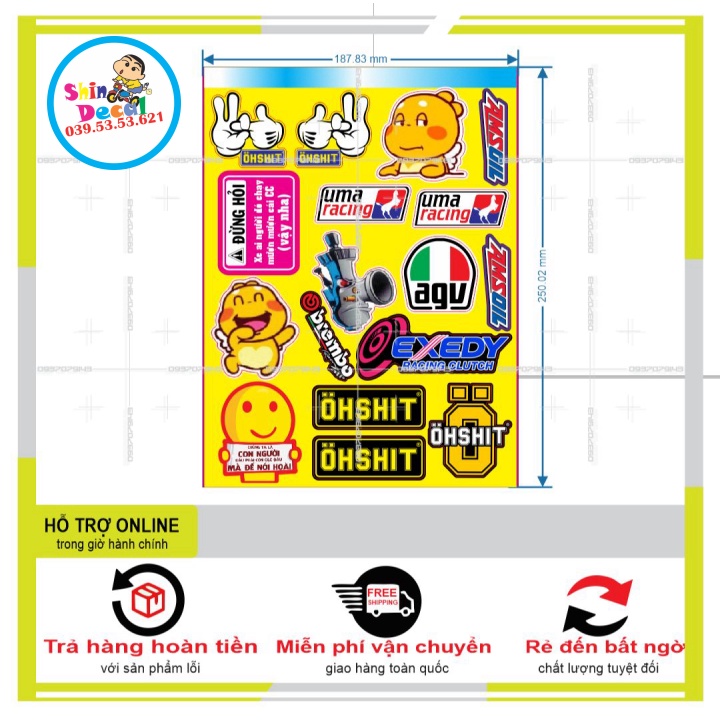 LOGO STICKER DÁN XE MÁY M37 - SHINDECAL2