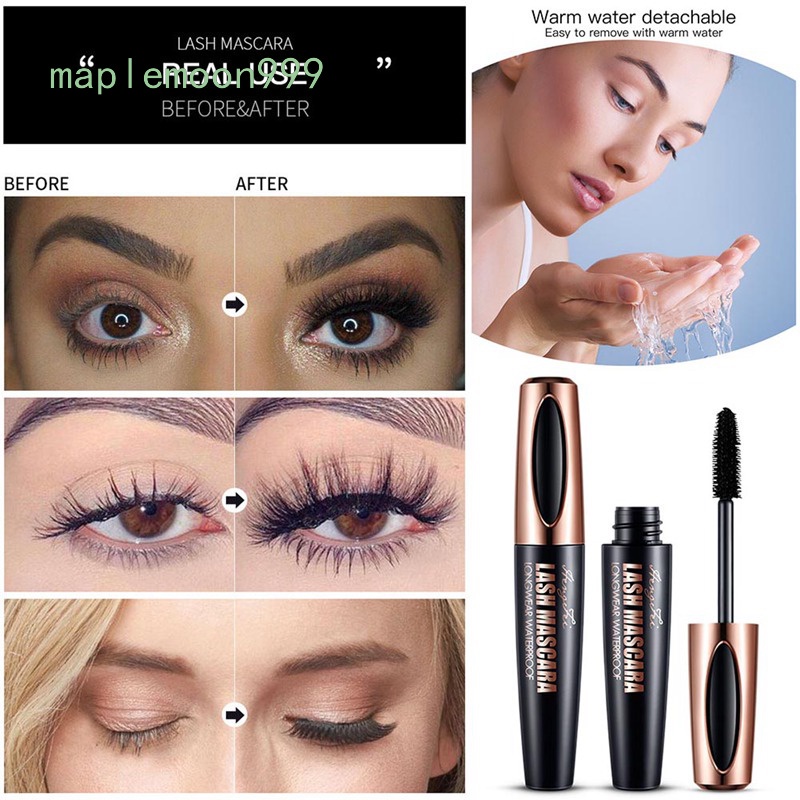 [Hàng mới về] Mascara Sợi Tơ 4d Màu Đen Chuốt Dài Mi Chống Thấm Nước